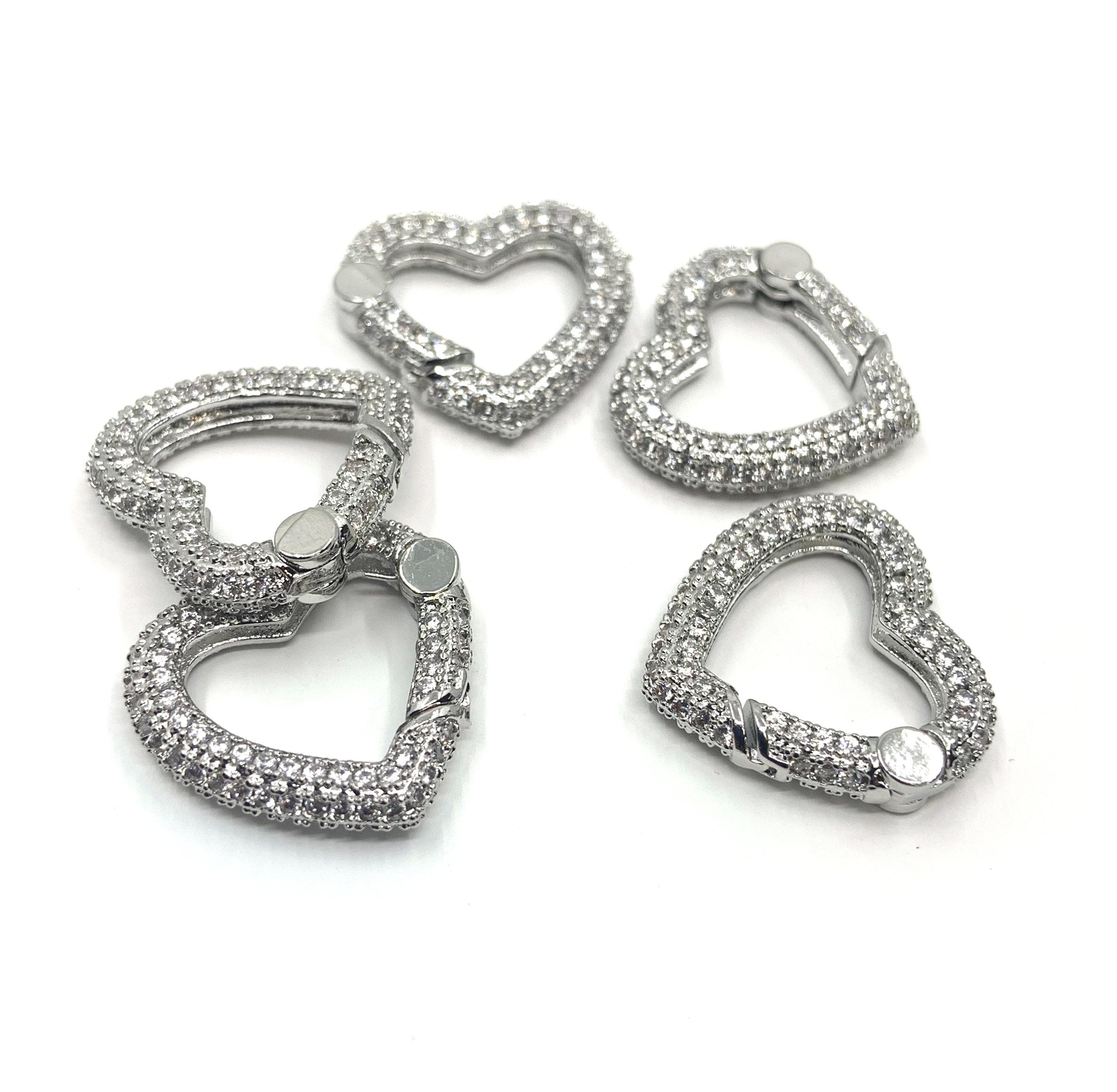18k Gold Plated Spring Lock, Heart Shape | Bellaire Wholesale