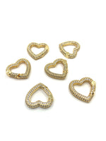 18k Gold Plated Spring Lock, Heart Shape | Bellaire Wholesale