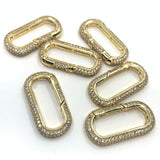 18k Gold Plated Spring Lock, Oval | Bellaire Wholesale