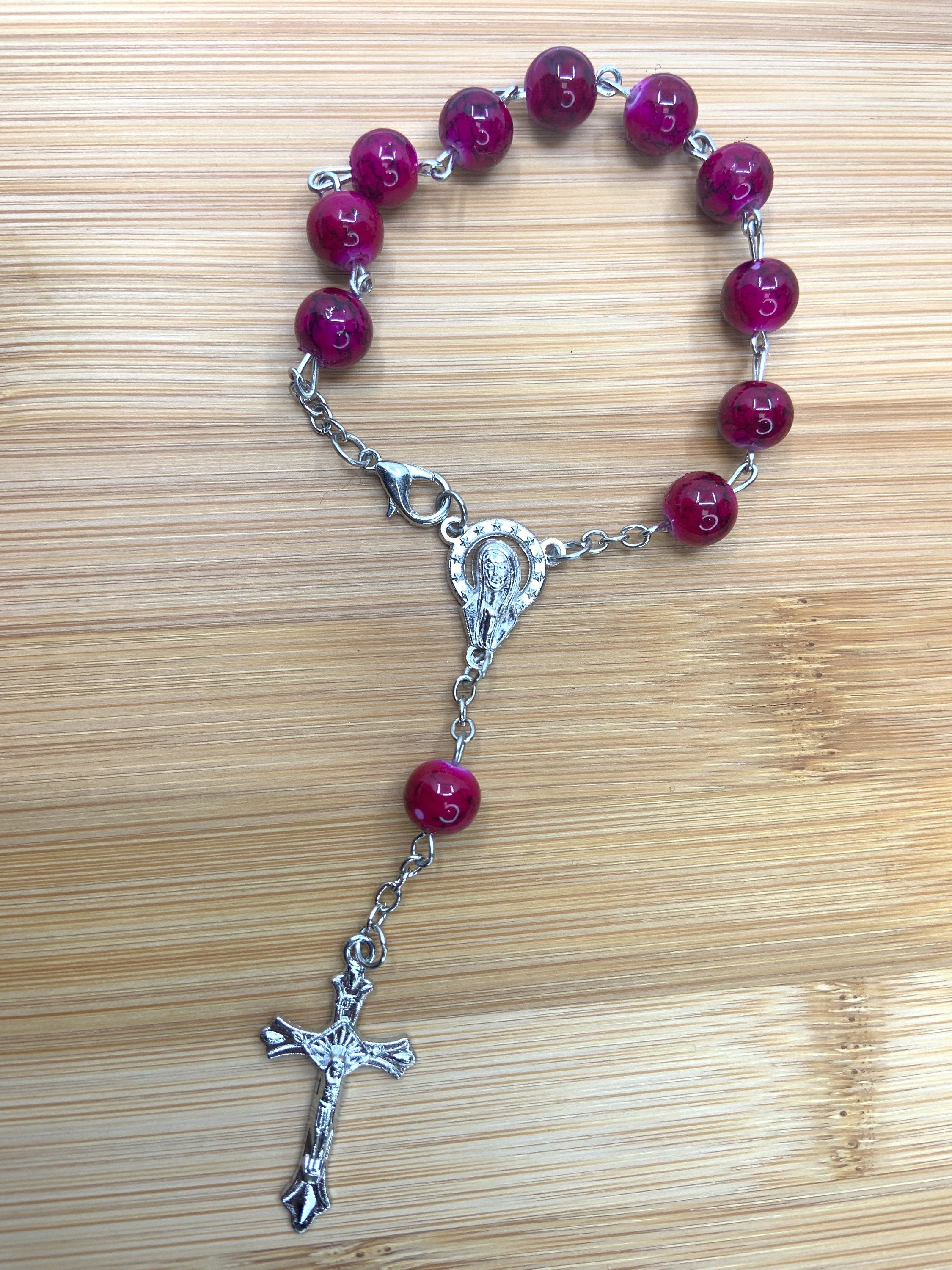 Mini Glass Bead Rosary, 5 colors | Bellaire Wholesale