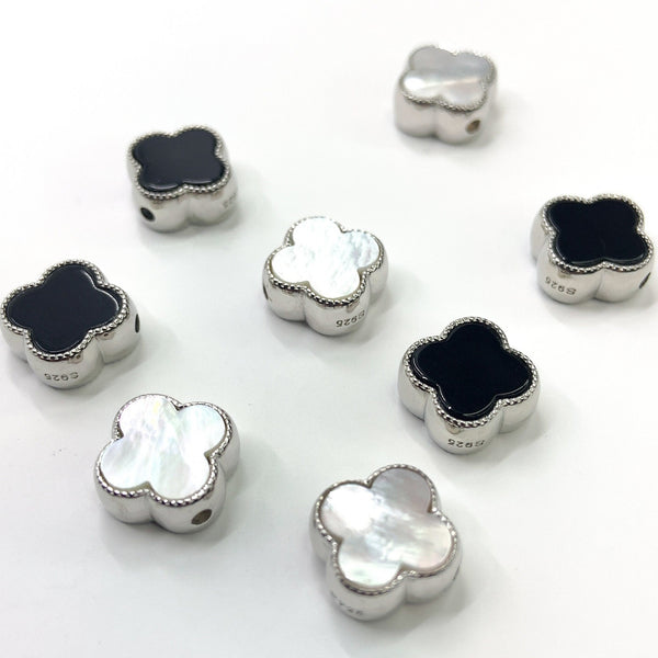 Sterling Silver Clover Beads, 2 colors | Bellaire Wholesale