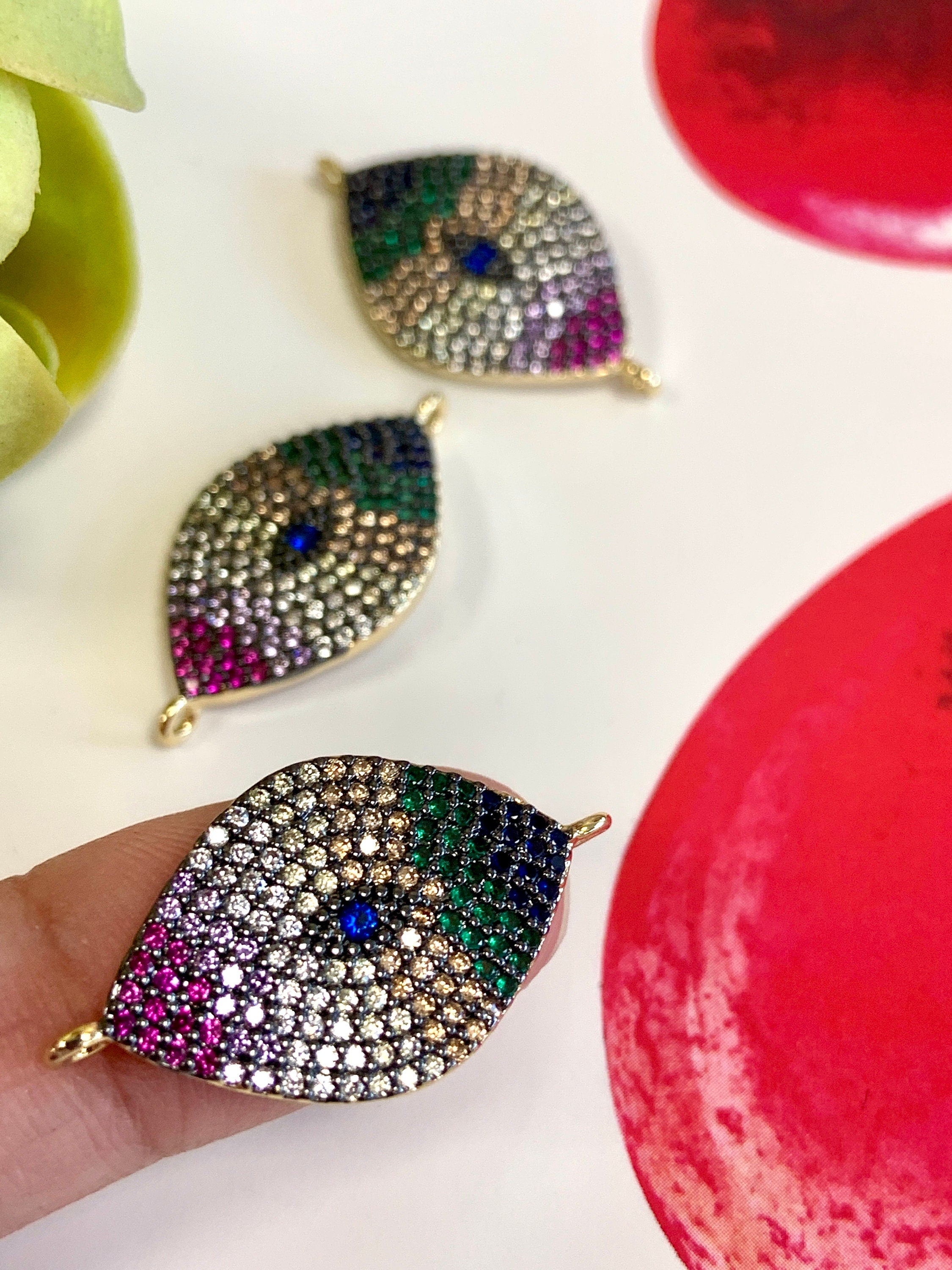 Evil Eye CZ Pave Connector | Bellaire Wholesale