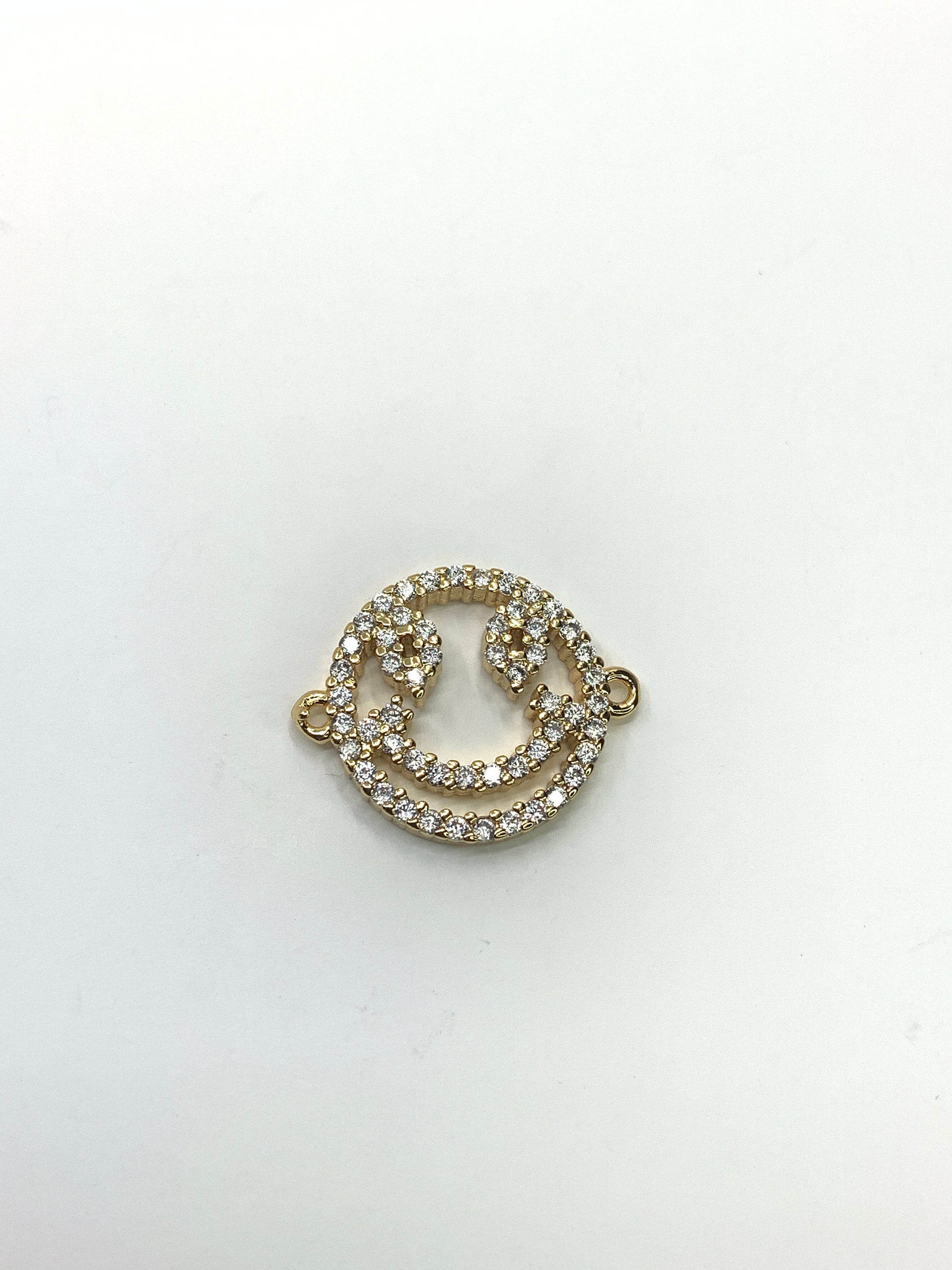 Smiley Face Connector, CZ Pave | Bellaire Wholesale
