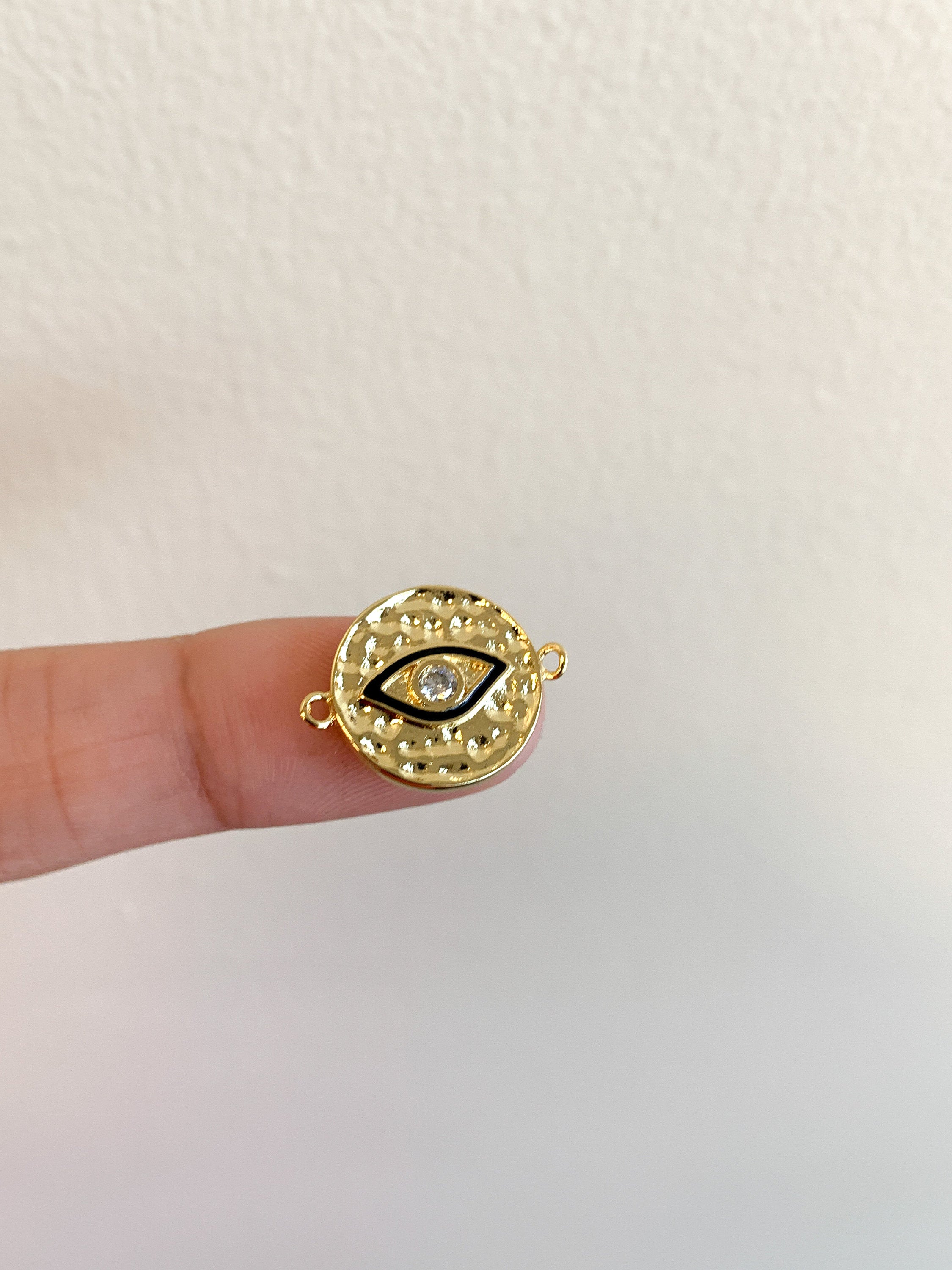 Hammered Evil Eye Connector |  Bellaire Wholesale