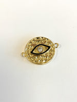 Hammered Evil Eye Connector |  Bellaire Wholesale