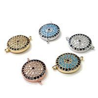 Round Evil Eye CZ Pave Connector | Bellaire Wholesale