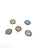 Round Evil Eye CZ Pave Connector | Bellaire Wholesale