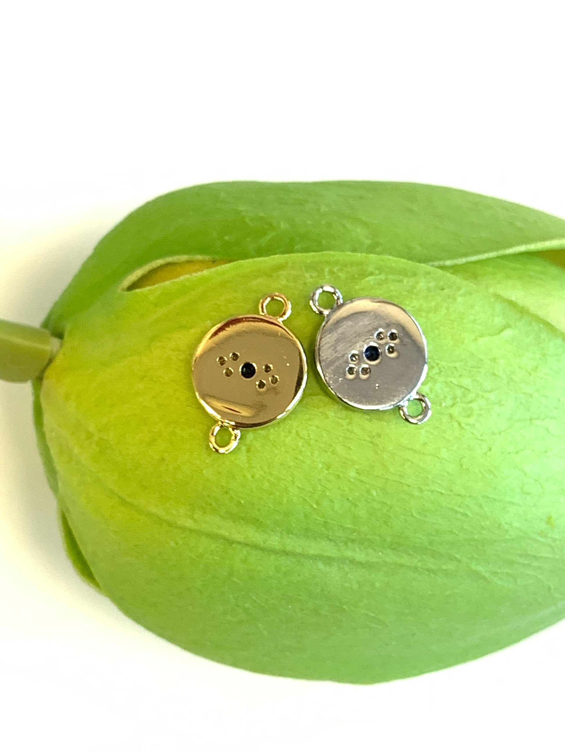 Round Evil Eye CZ Pave Connector | Bellaire Wholesale