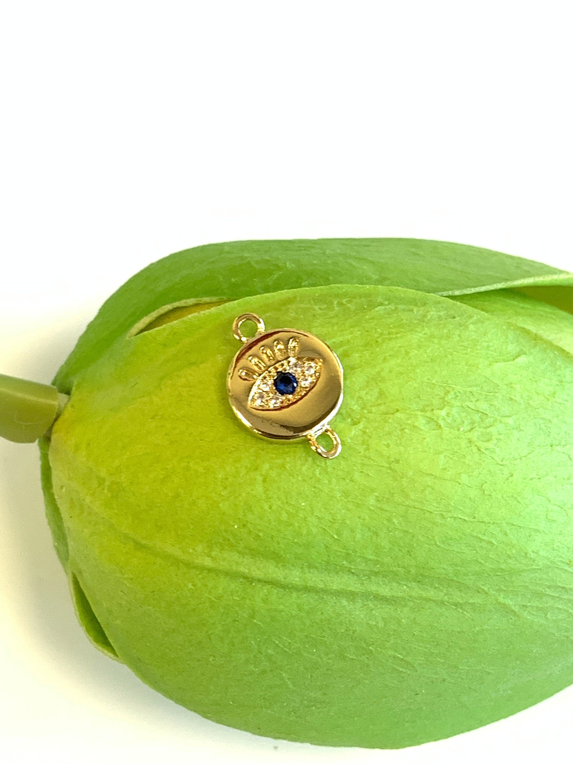 Round Evil Eye CZ Pave Connector | Bellaire Wholesale