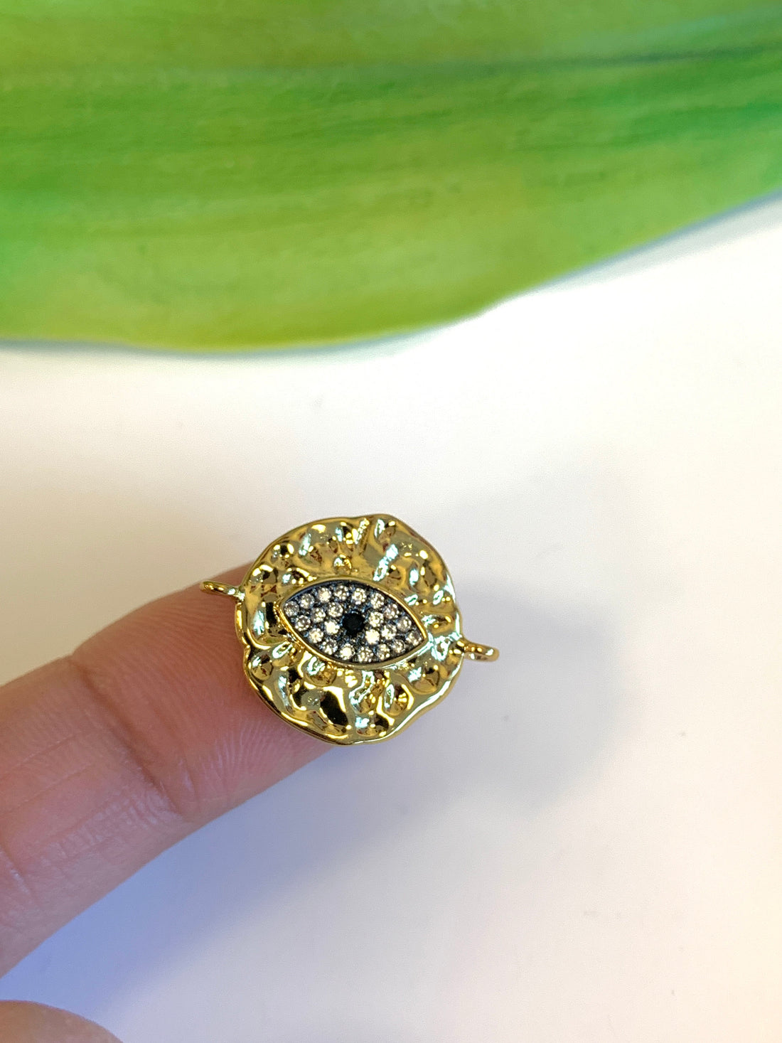 Hammered Evil Eye Connector | Bellaire Wholesale