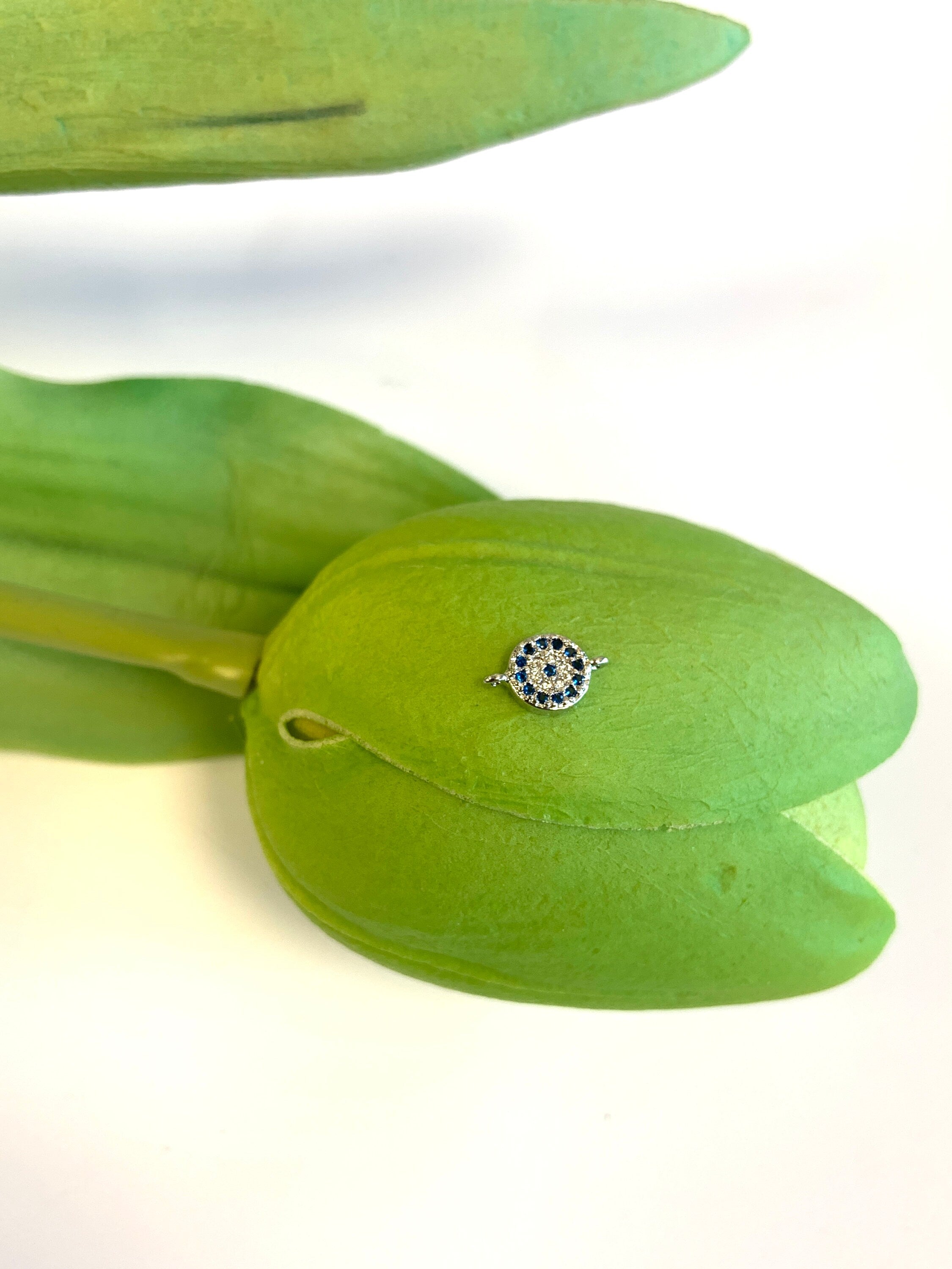 Round Evil Eye CZ Pave Connector | Bellaire Wholesale