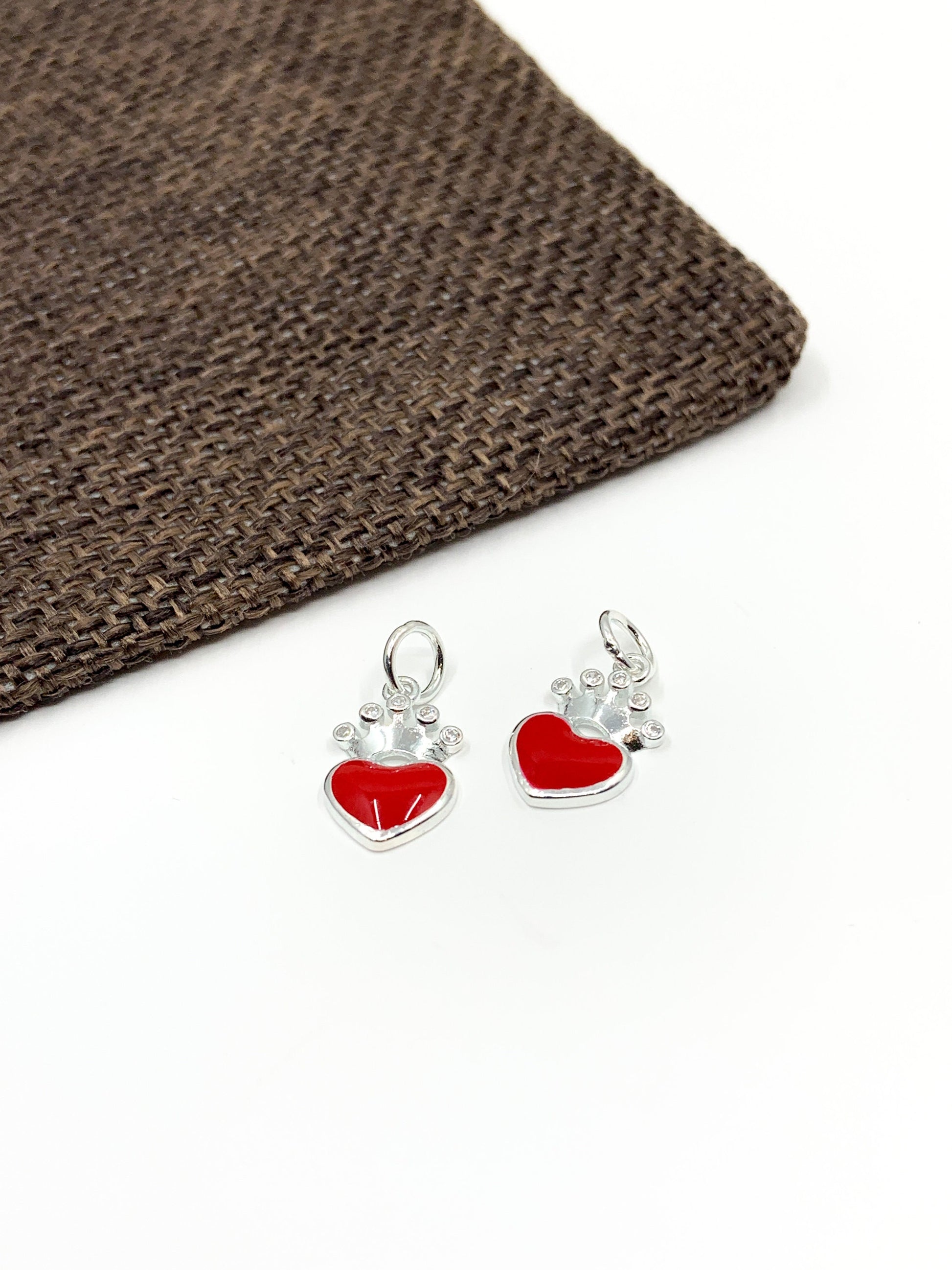 925 Sterling Silver Red Heart Charm | Bellaire Wholesale