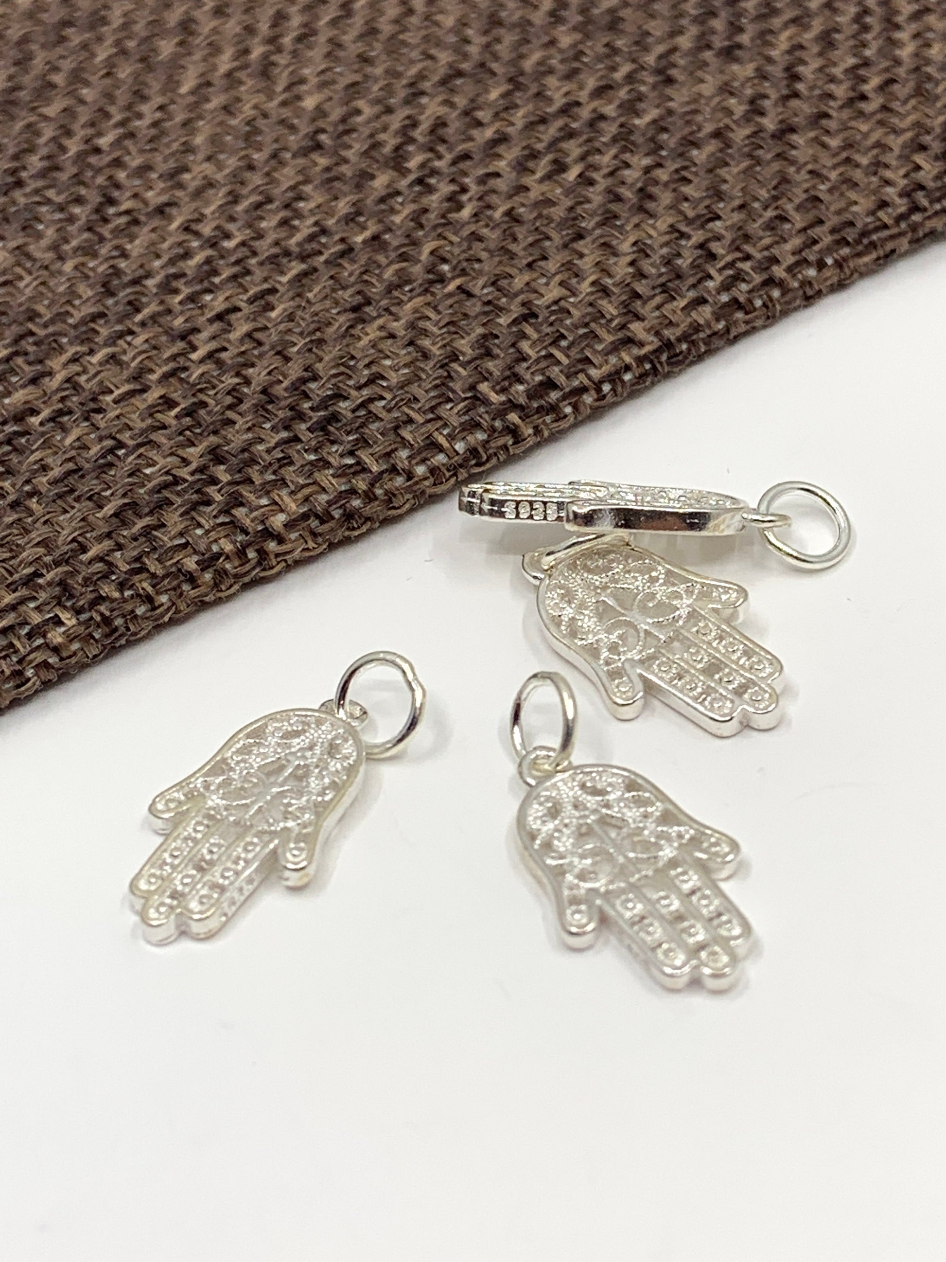925 Sterling Silver Filigree Hamsa Charm | Bellaire Wholesale