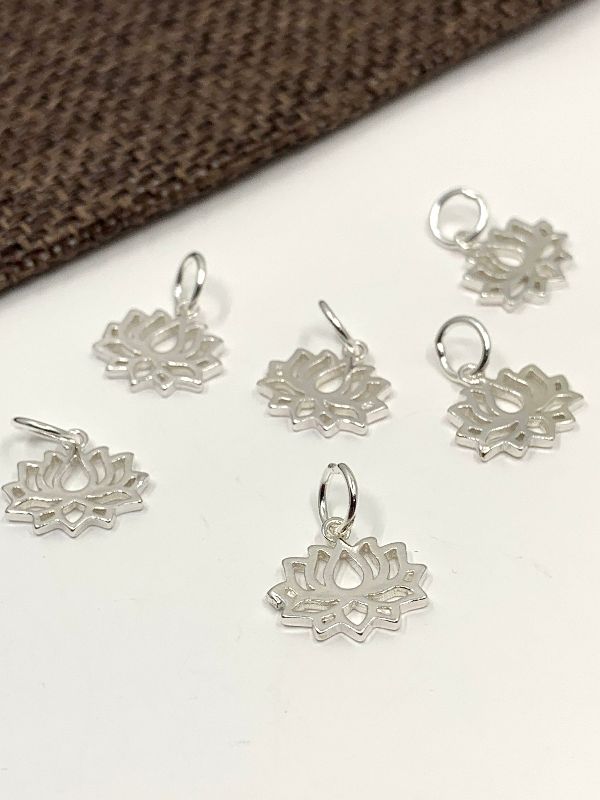 925 Sterling Silver Lotus Charm | Bellaire Wholesale