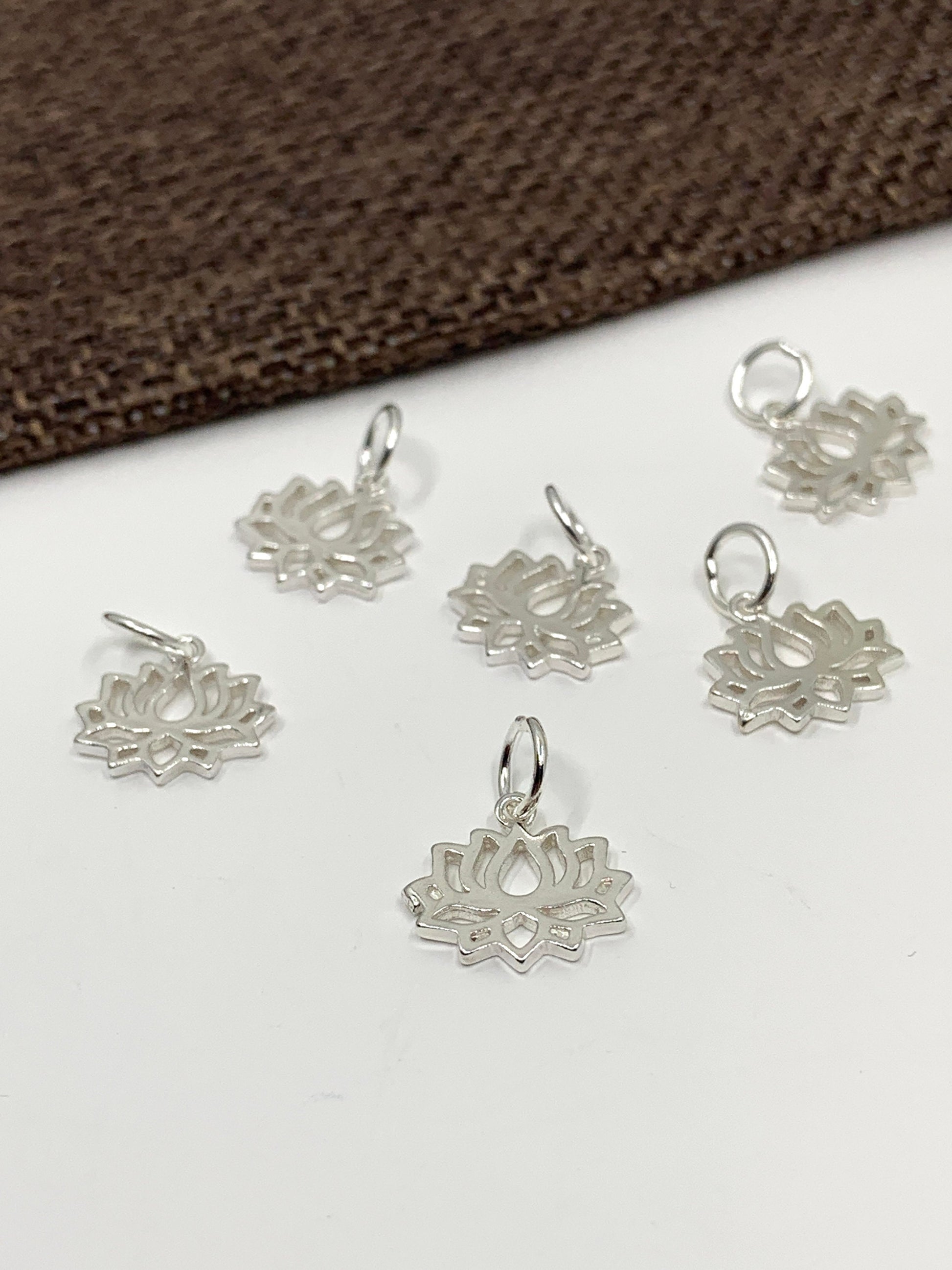925 Sterling Silver Lotus Charm | Bellaire Wholesale