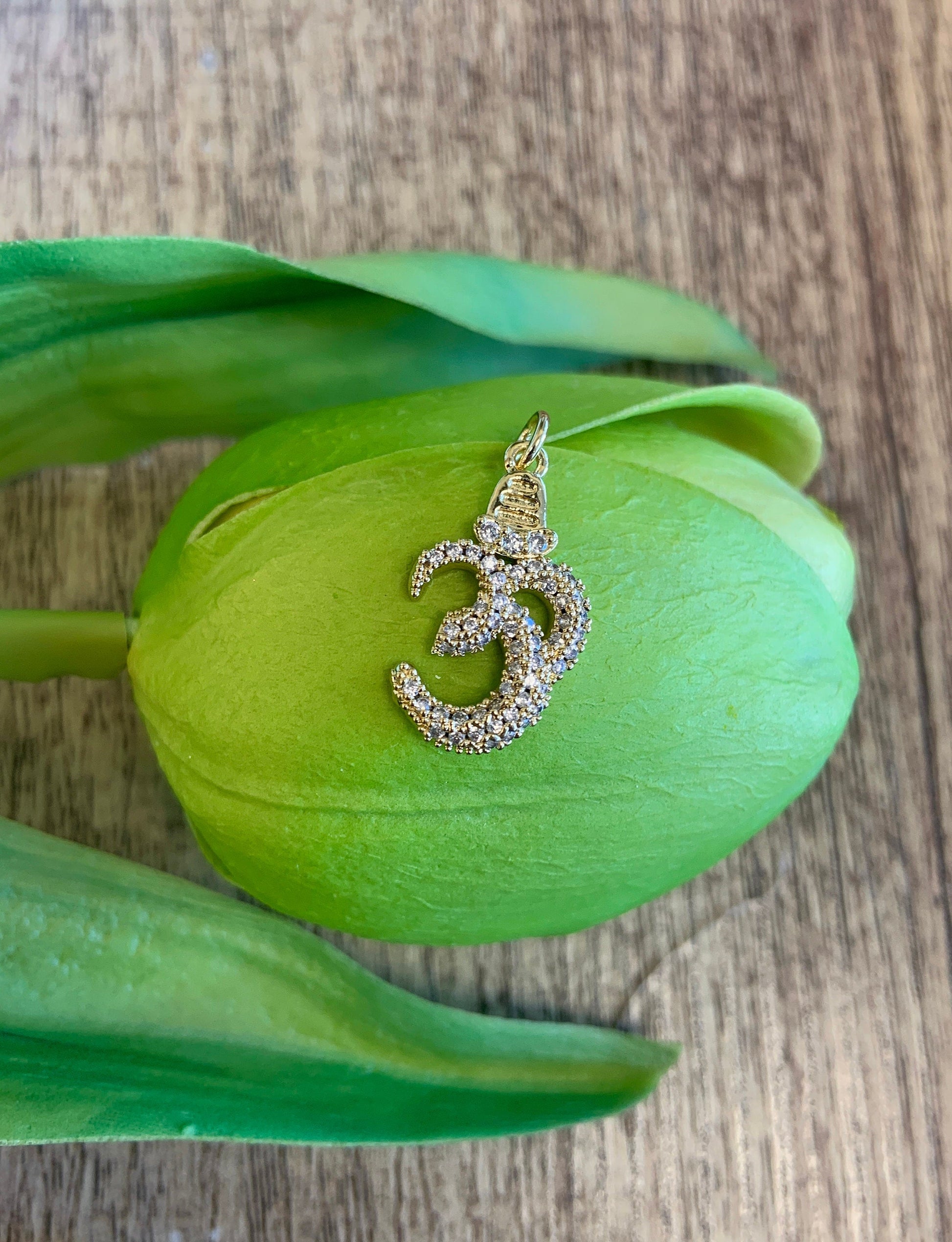 Cubic Zirconia Om Pendant | Bellaire Wholesale