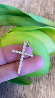 Cross Pearl Pendant 32mm x 18mm | Bellaire Wholesale