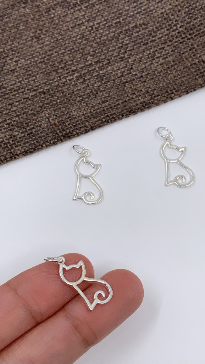 925 Sterling Silver Cat Charm | Bellaire Wholesale