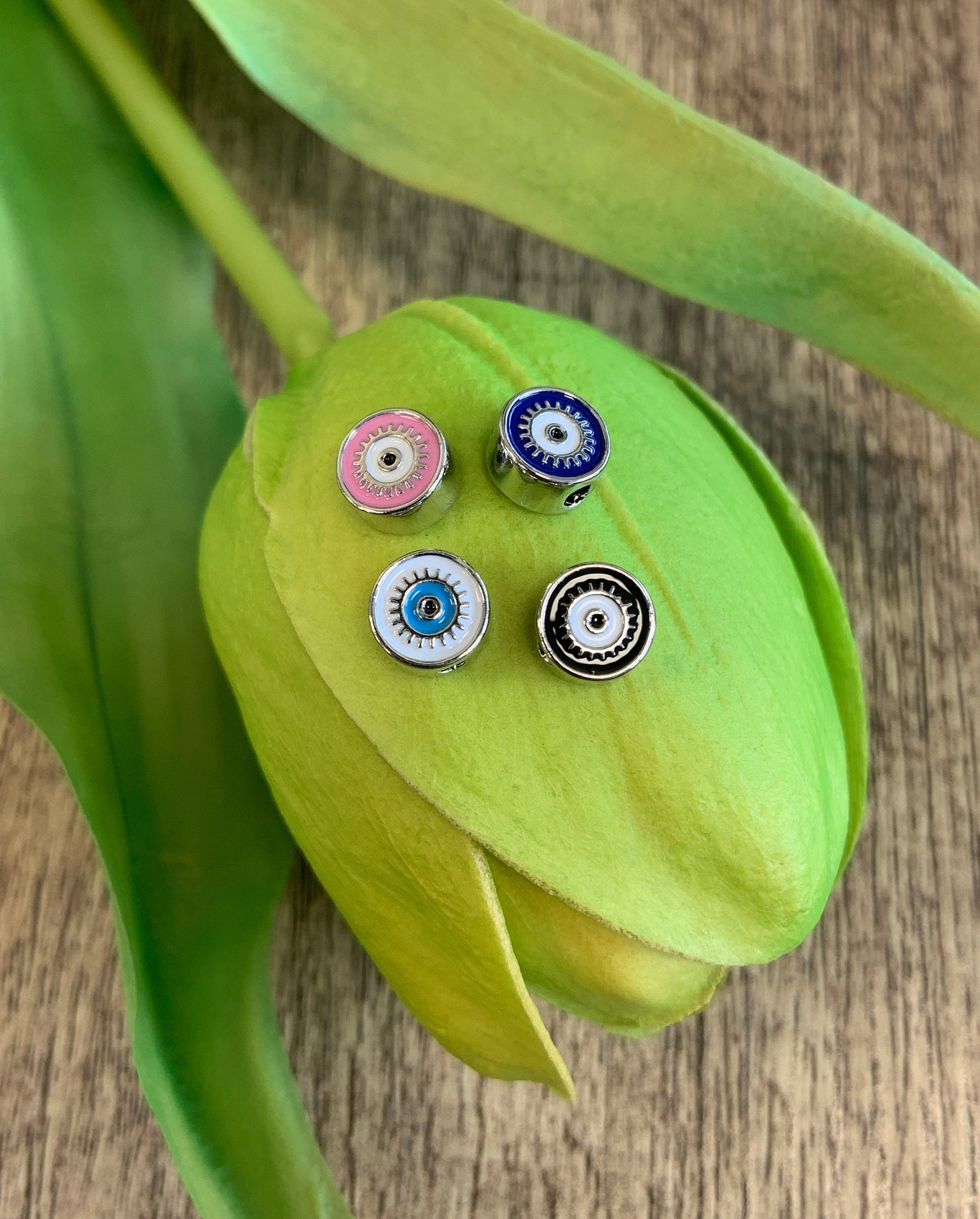 8mm Evil Eye Beads, 4 colors | Bellaire Wholesale