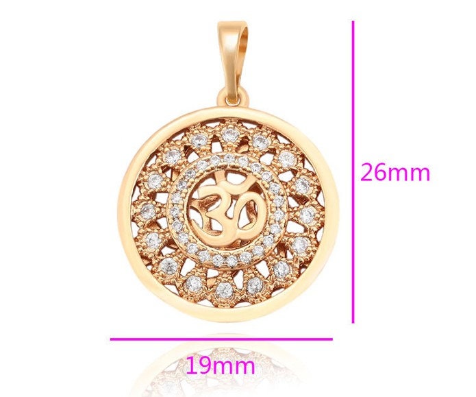 Aum Round Charm, Rose Gold | Bellaire Wholesale