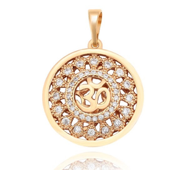 Aum Round Charm, Rose Gold | Bellaire Wholesale