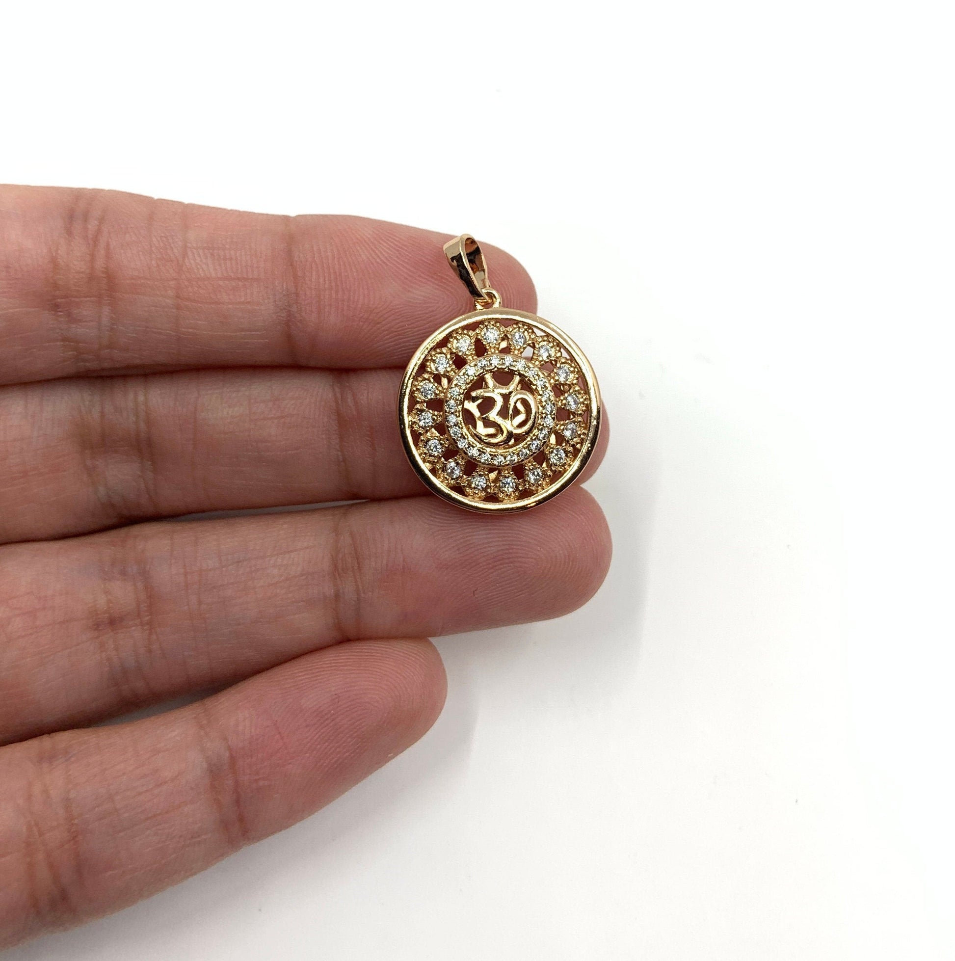 Aum Round Charm, Rose Gold | Bellaire Wholesale