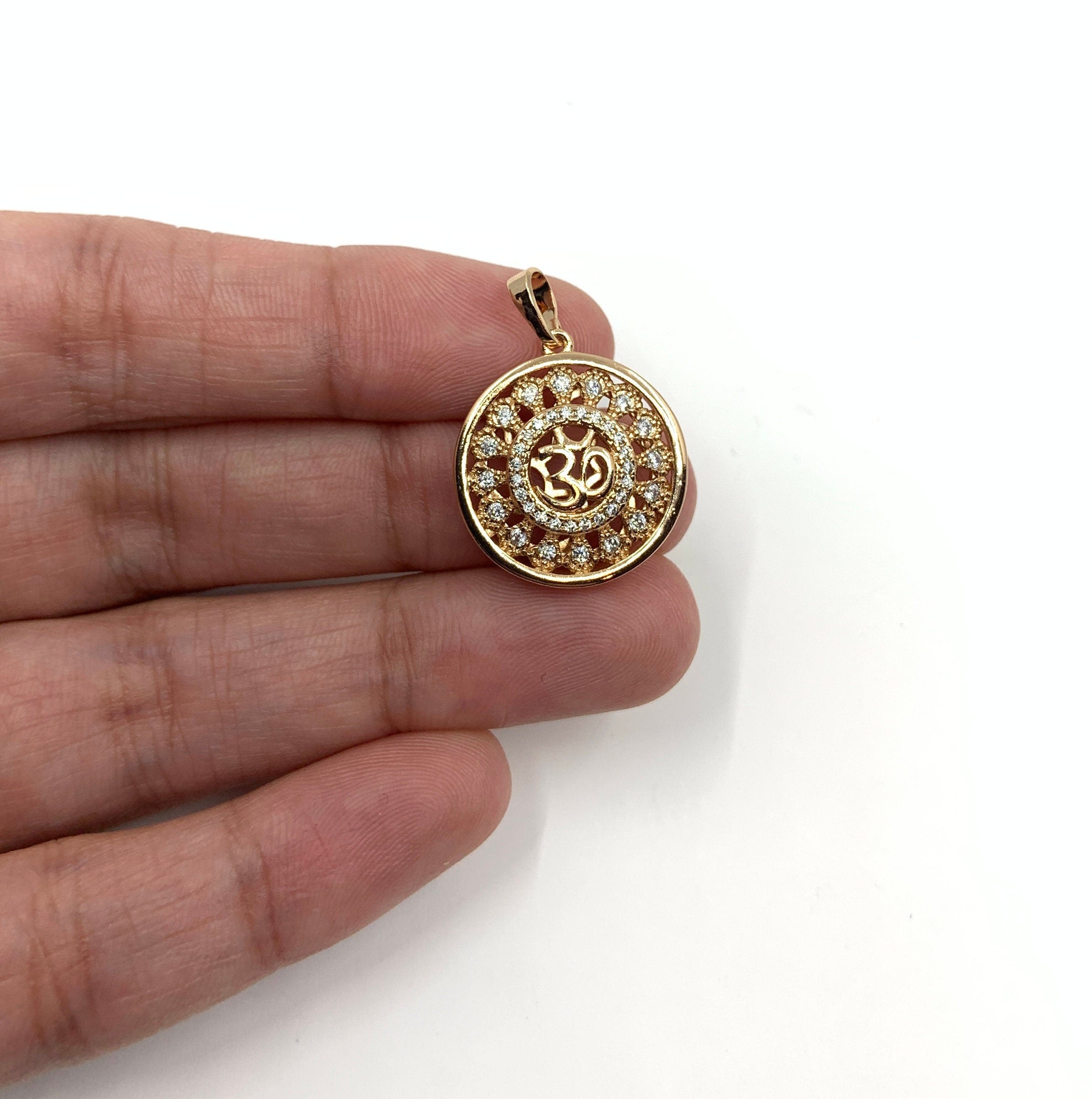 Aum Round Charm, Rose Gold | Bellaire Wholesale