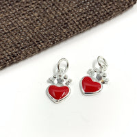 925 Sterling Silver Red Heart Charm | Bellaire Wholesale