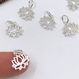 925 Sterling Silver Lotus Charm | Bellaire Wholesale