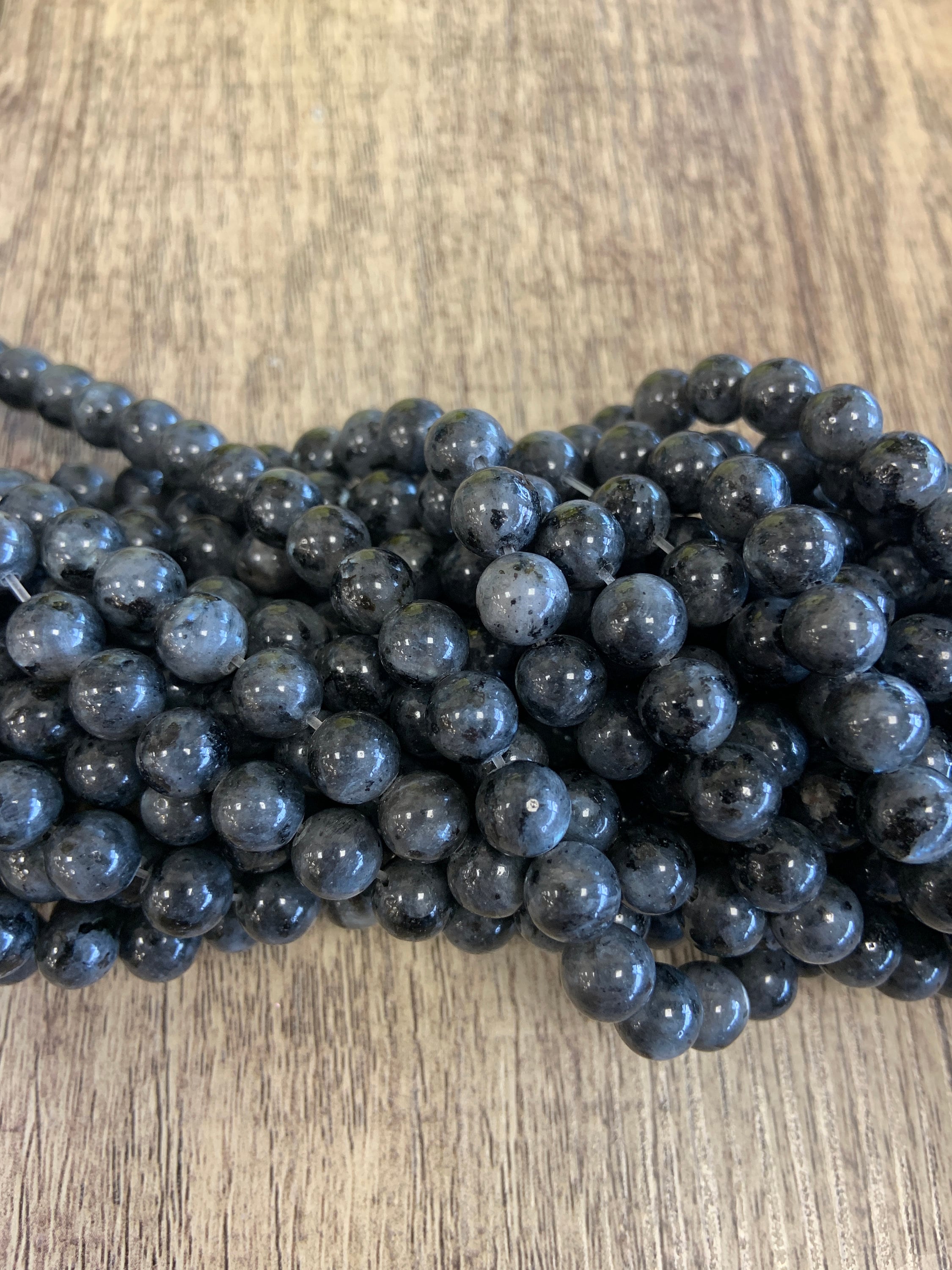 Larvikite Stone Bead - Mala beads DIY Jewelry