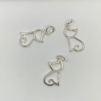 925 Sterling Silver Cat Charm | Bellaire Wholesale