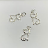 925 Sterling Silver Cat Charm | Bellaire Wholesale