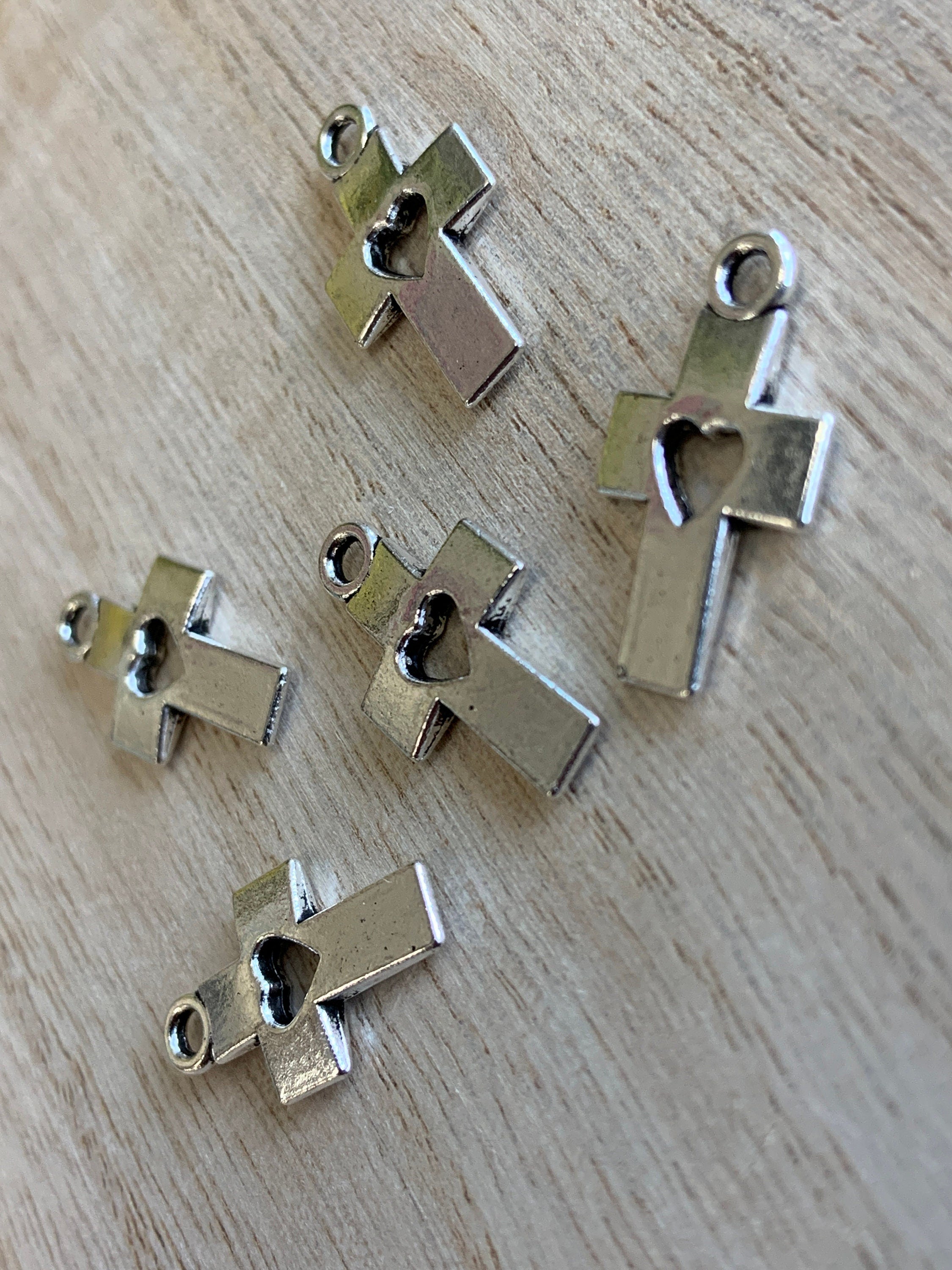Alloy Cross Heart Charm | Bellaire Wholesale