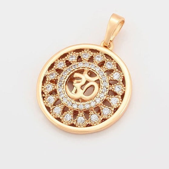Aum Round Charm, Rose Gold | Bellaire Wholesale