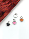 Tiny Heart Charms, Rhodium plated