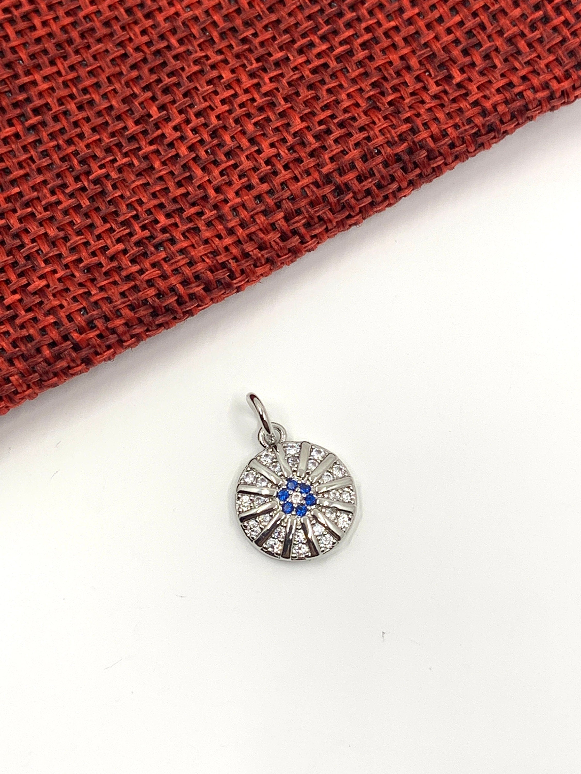 Cubic zirconia evil eye, 11mm x 16mm | Bellaire Wholesale