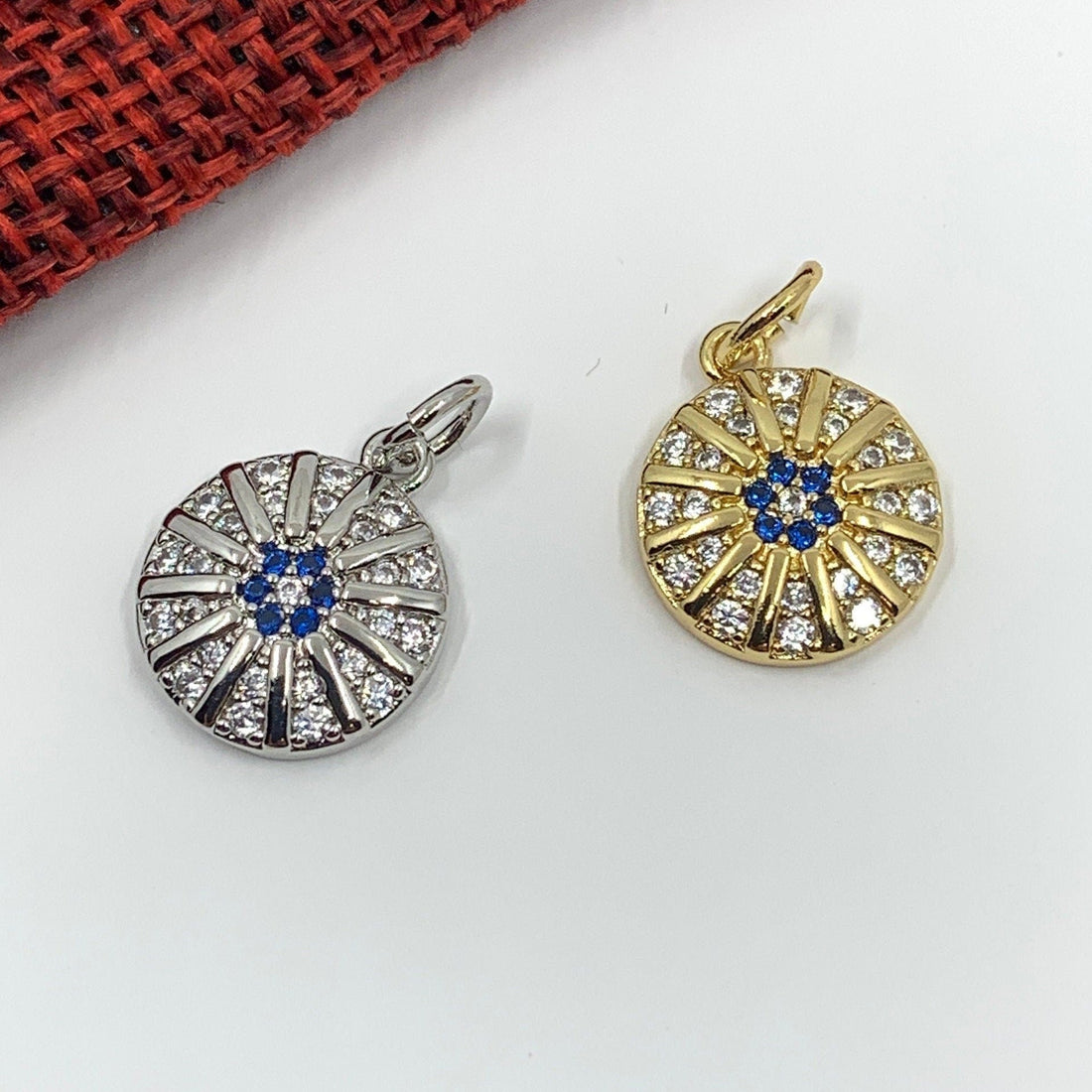 Cubic zirconia evil eye, 11mm x 16mm | Bellaire Wholesale