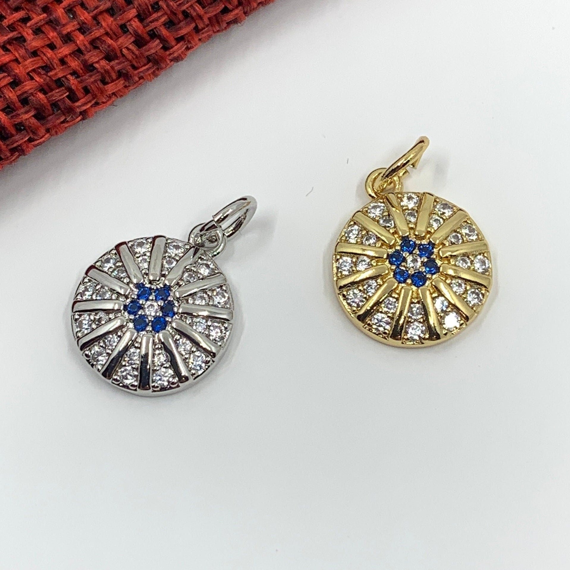 Cubic zirconia evil eye, 11mm x 16mm | Bellaire Wholesale