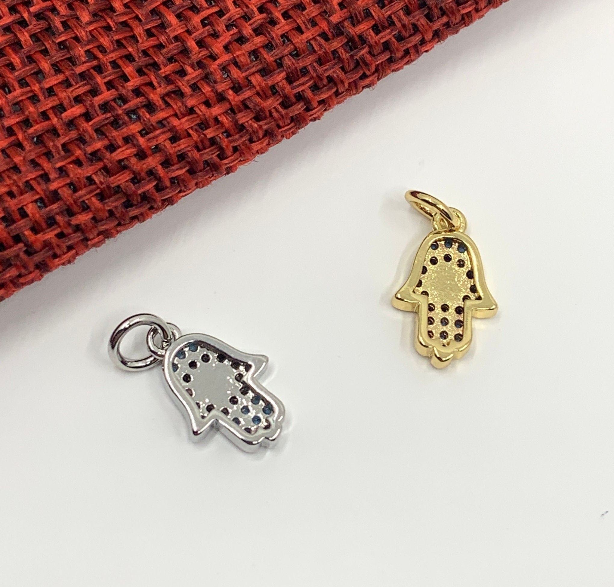 Evil Eye Hamsa Charm, 14mm x 7mm