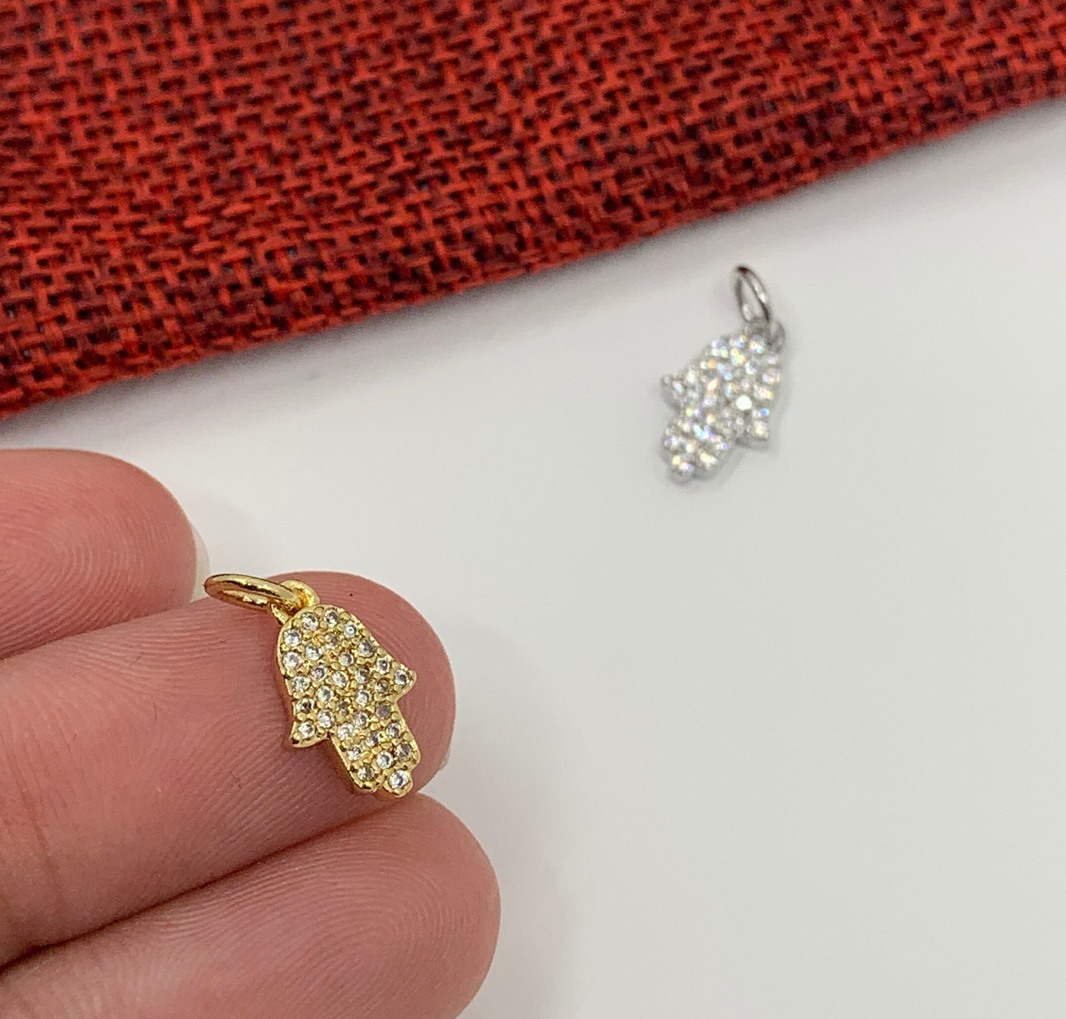Hamsa Hand Charm, 15mm x 7mm
