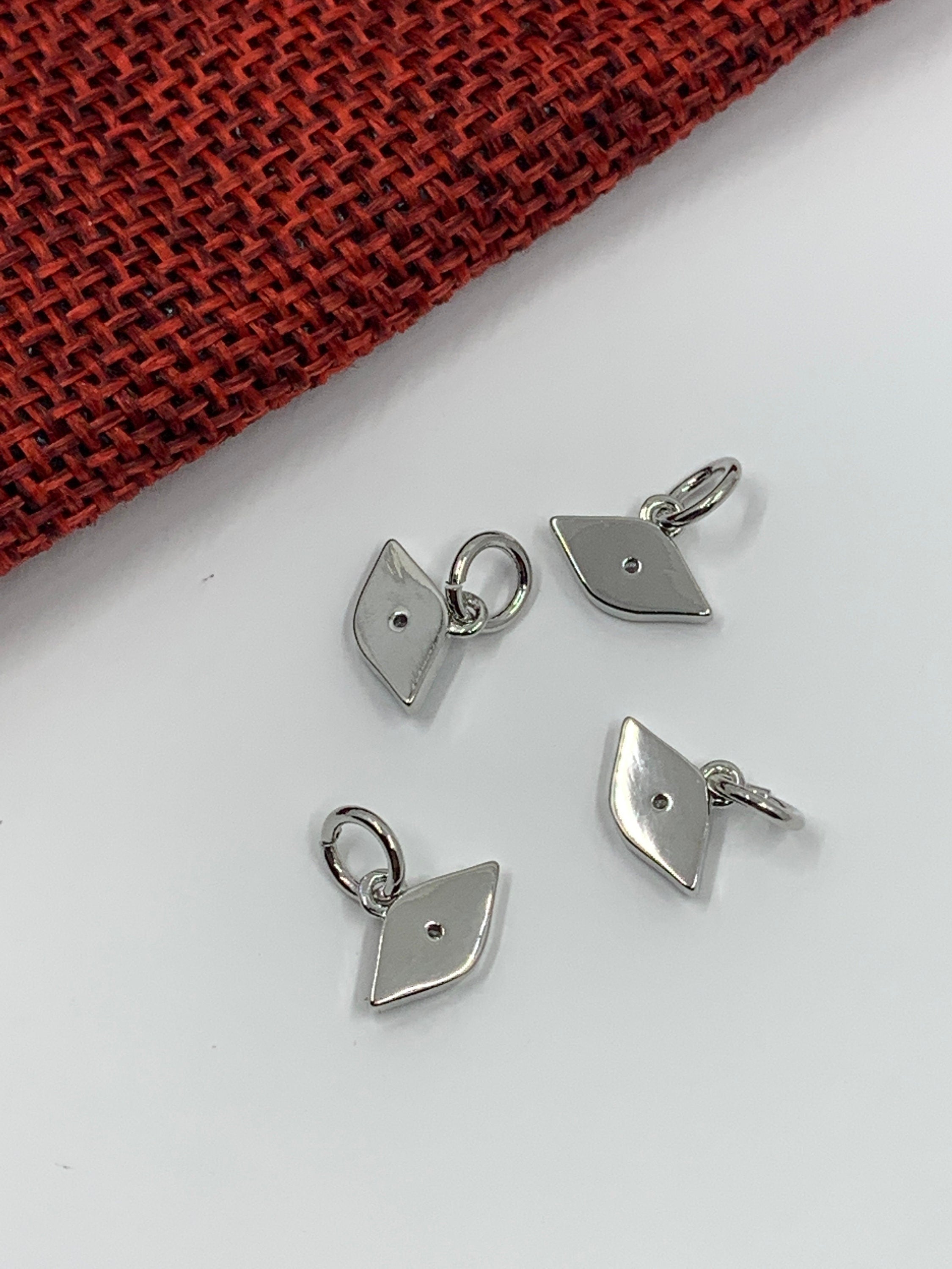 Tiny Evil Eye Charm, Rhodium Plated | Bellaire Wholesale