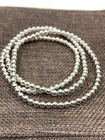 925 Silver Bead Bracelet, 4mm beads