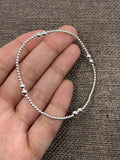 925 Silver Bead Bracelet, 2mm 4mm bead size