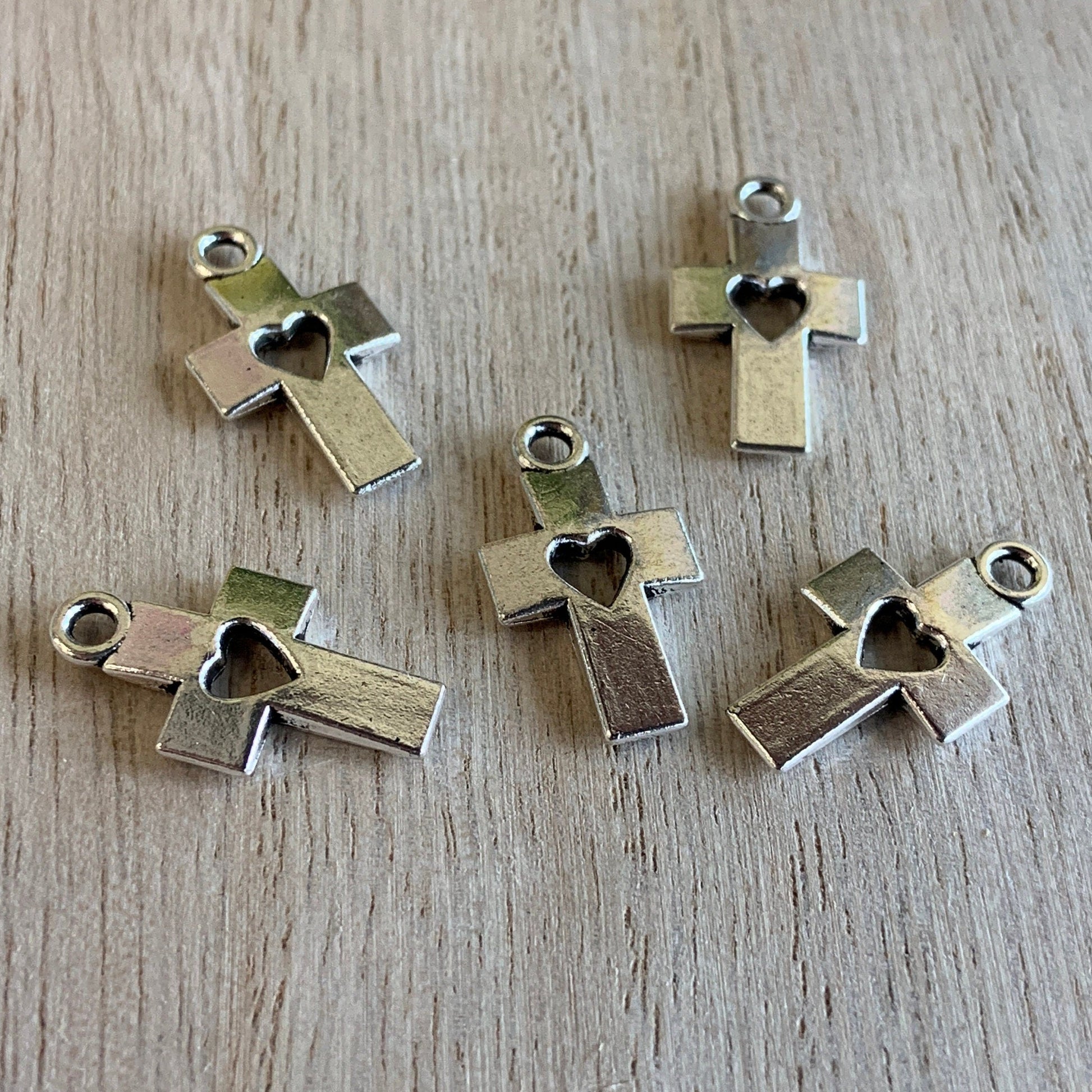 Alloy Cross Heart Charm | Bellaire Wholesale