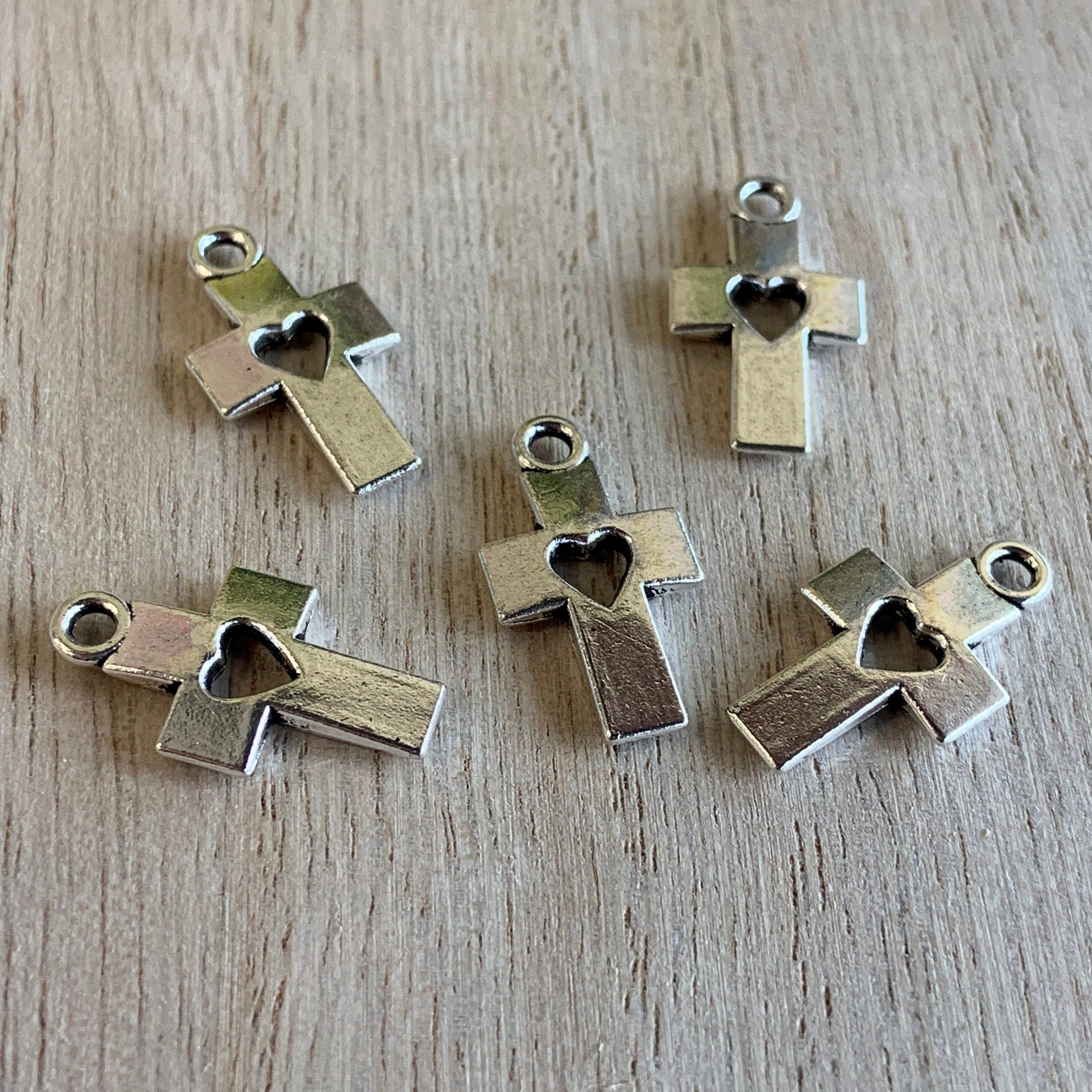 Alloy Cross Heart Charm | Bellaire Wholesale