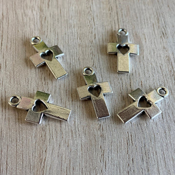 Alloy Cross Heart Charm | Bellaire Wholesale