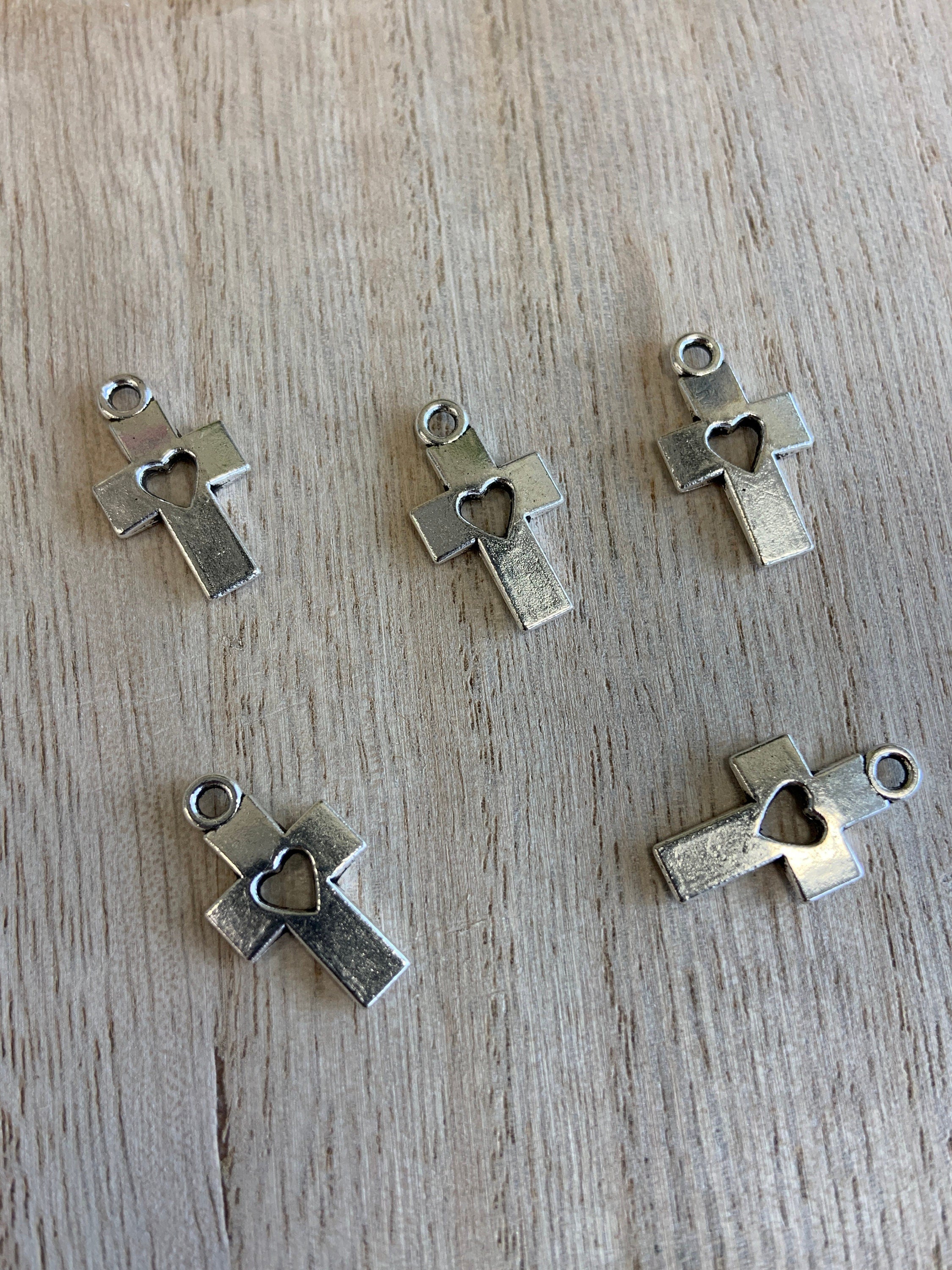 Alloy Cross Heart Charm | Bellaire Wholesale