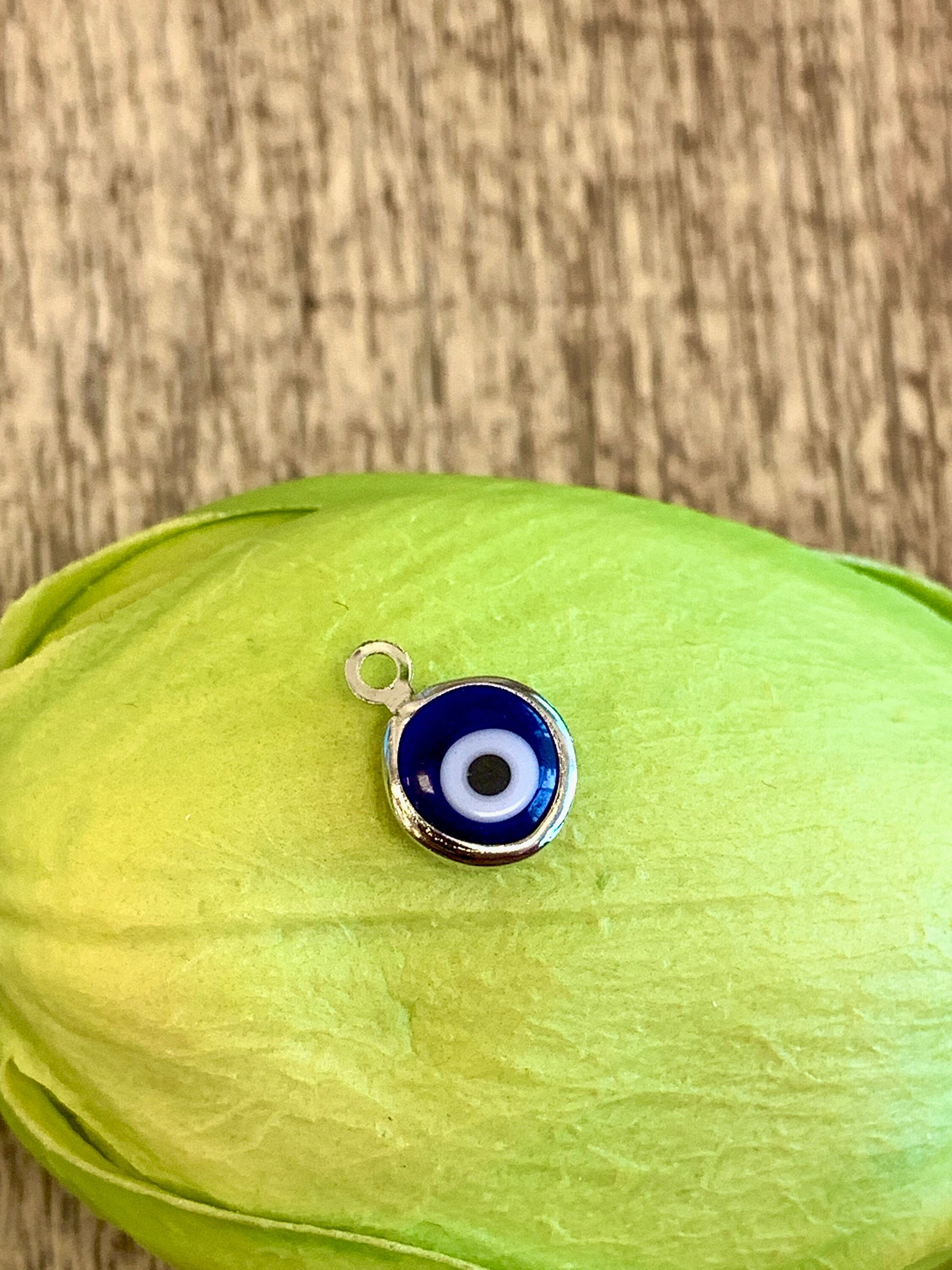Greek Evil Eye Charm, Silver Plated | Bellaire Wholesale