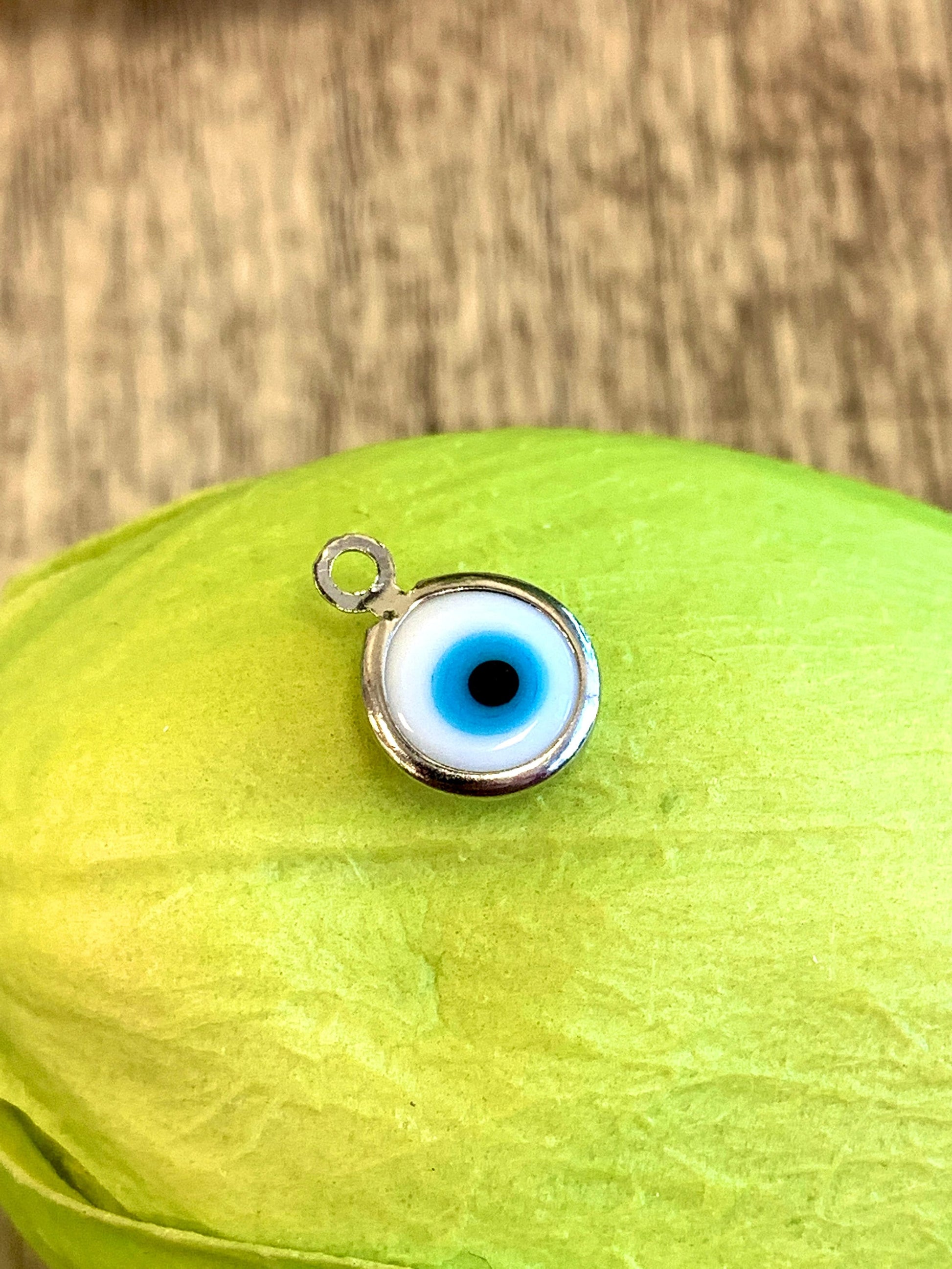 Greek Evil Eye Charm, Silver Plated | Bellaire Wholesale