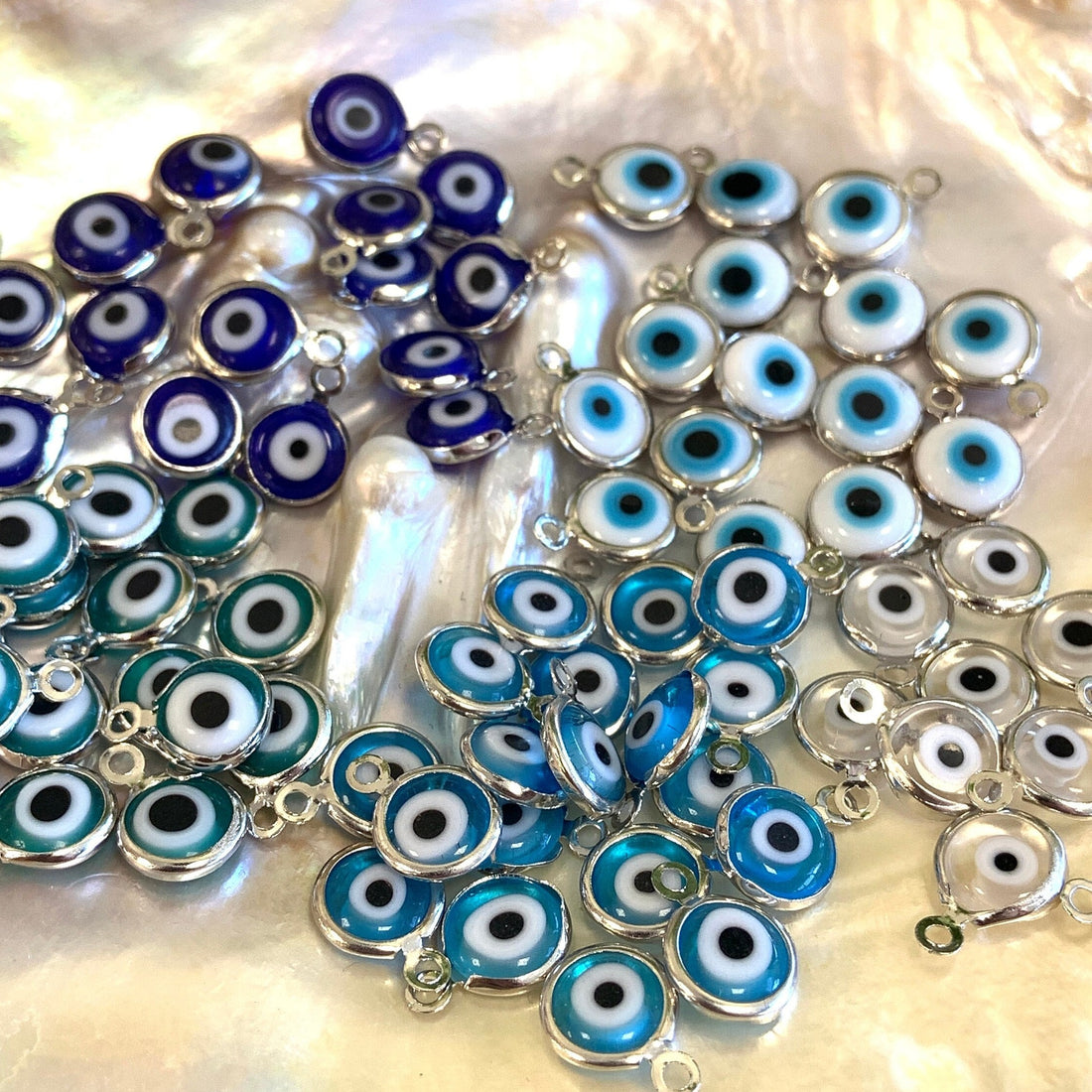 Greek Evil Eye Charm, Silver Plated | Bellaire Wholesale